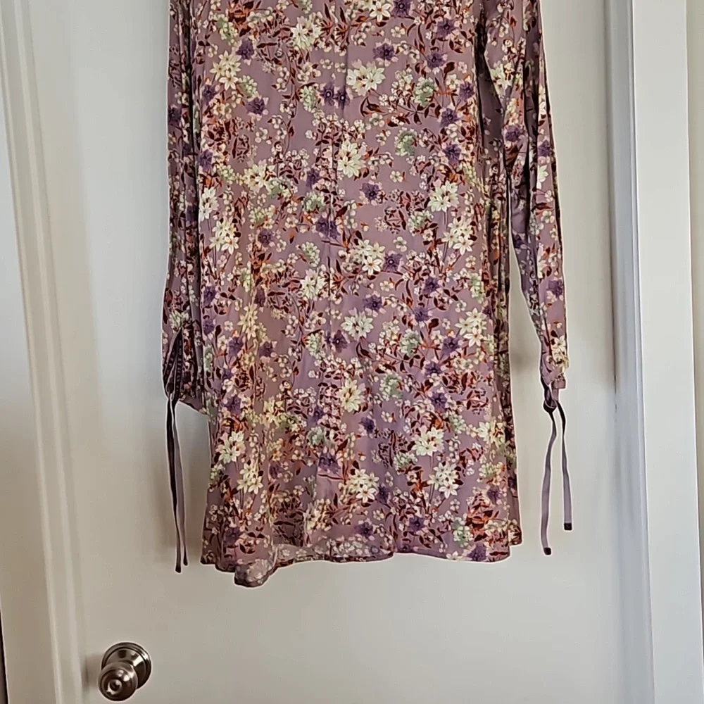 NWT MOSSIMO SUPPLY CO.  LONG  FLOWER BLOUSE/ DRESS - Picture 5 of 12